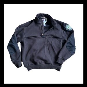 Black Quarter-Zip Pullover with Patch